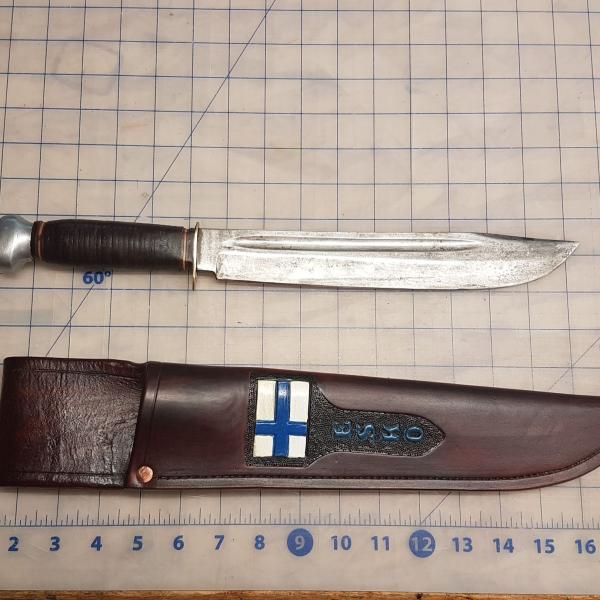 Knife Sheath Assorted, Custom, Full Grain Leather, Hand tooled, Hand made in the Okanagan, Oliver, B.C., Canada.