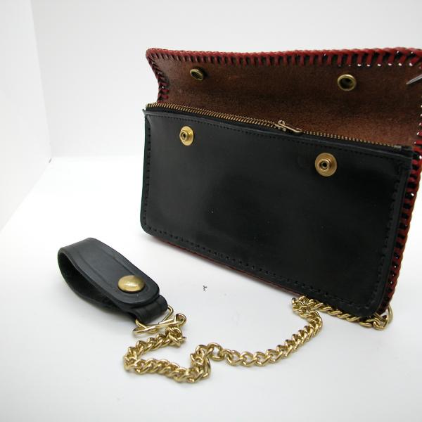 Wallets Trucker & Biker Style With Chain, Custom, Full Grain Leather, Hand tooled, Hand made in the Okanagan, Oliver, B.C., Canada.