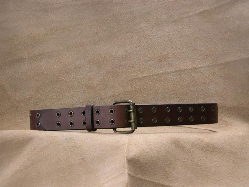 Belt 1 1/2" With Eyelets, Brown Colour, Custom, Full Grain Leather, Hand tooled, Hand Made in the Okanagan, Oliver, B.C., Canada.